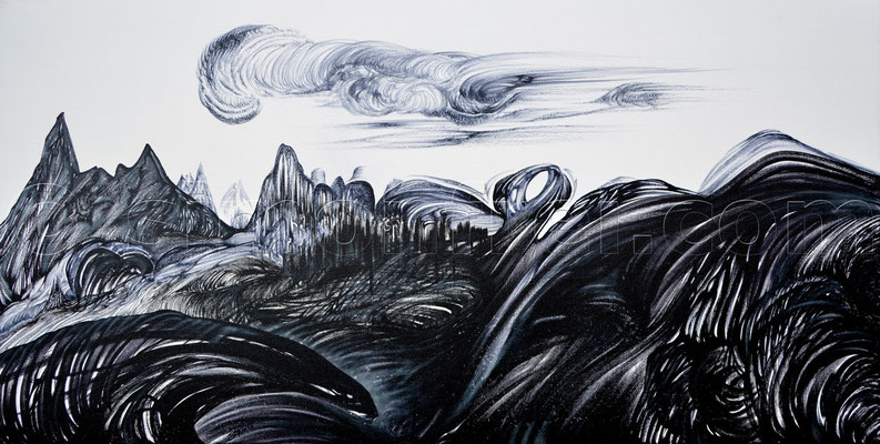 "As old as the hills", 50 x 100 cm, Mischtechnik auf Leinen, 2013