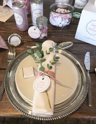 Hangtag mit Hochzeitslogo schön dass du da bist