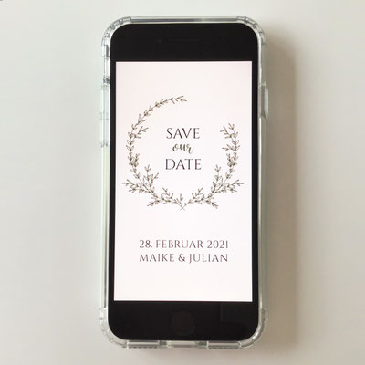 save the date via whatsapp Greenery Hochzeit