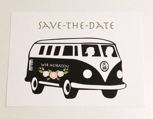 Save the date Karte mit Hochzeit-Logo