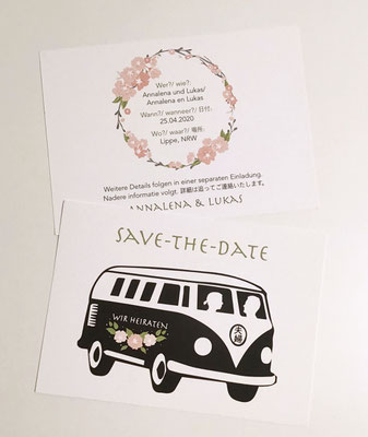 Save the date Karte mit Hochzeit-Logo