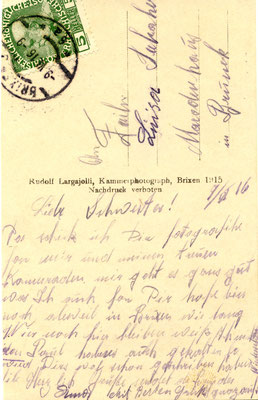 Postkarte von Ignaz an Luise