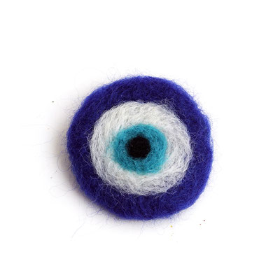 Καρφίτσα μάτι μπλε  (felt) 5cm διάμετρο, 8 Ευρώ
