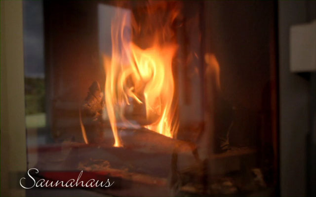 Saunahaus mit Kamin 