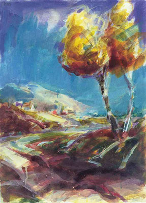 Herbstlandschaft (1996) Mischtechnik 80x60 cm 800,- EUR