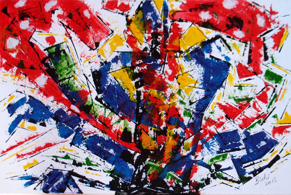 "wirre Gedanken", 2013, 50x 70x 2 cm