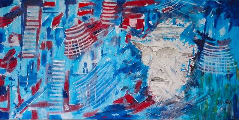 "Globetrotter", 2013, 50x 100x 2 cm