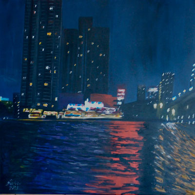 "one night in bangkok", 2013, 80x 80x 4 cm