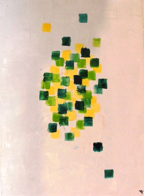 Cubes grün  -  2009, Öl auf Leinwand 50 x 70