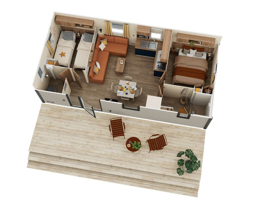 Vente mobilhome neuf camping Fort-Mahon Quend Baie de Somme