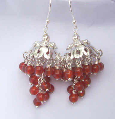 "Chandelier" Earrings, Carnelian & Sterling 