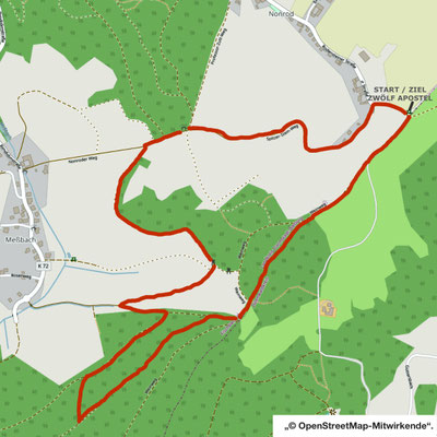 01/12 - Karte:„© OpenStreetMap-Mitwirkende“- Die Wegstrecke wurde von mir eingetragen.