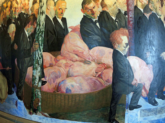 Szene 8: Schweine brechen aus einem Pferch aus