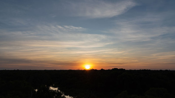 Coucher de soleil sur le Pantanal