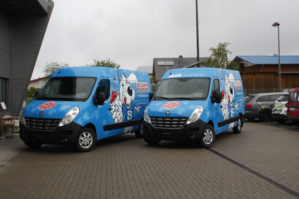 Vollverklebter Carwrapping Renault Master Fahrzeugbeschriftung Slush Puppy