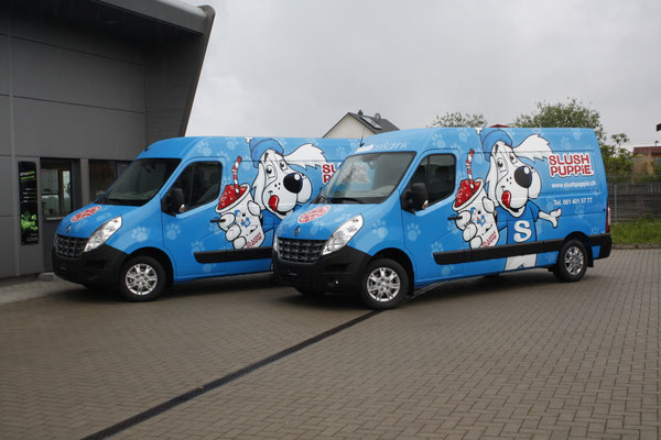 Vollverklebter Carwrapping Renault Master Fahrzeugbeschriftung Slush Puppy