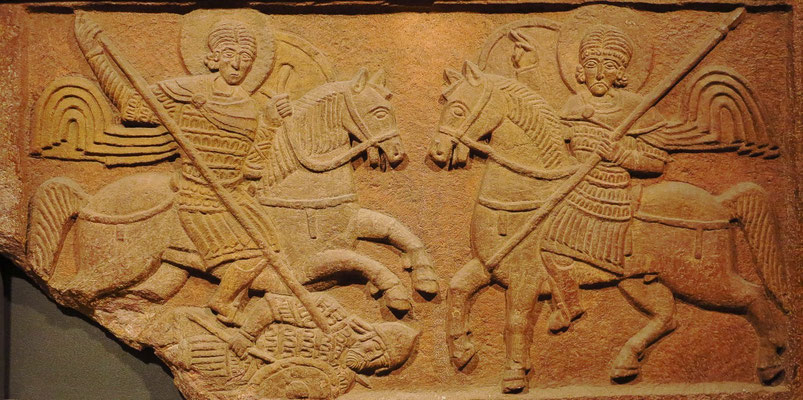"Zwei Reiter", Kiew, ca. 1062, Stein-Relief