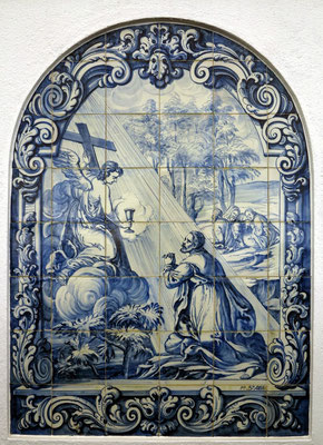 Azulejo mit Darstellung aus dem Leben von Jesus Christus; im Garten Gethsemane