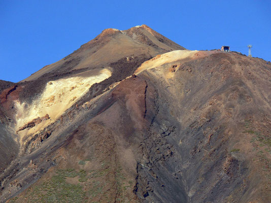 Pitón, Gipfel des Pico de Teide, der sich 200 m über der Rambletta erhebt