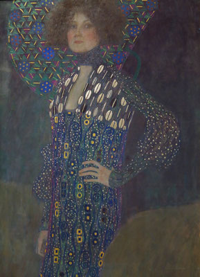 Gustav Klimt (1862-1918): Emilie Flöge, 1902, Öl auf Leinwand. Beginn der ornamentalen Abstraktion 