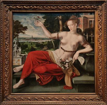 Jan Massys, Flora, 1559 (Flora in der römischen Mythologie: Göttin der Blüte und des Frühlings) - Vergleich der beiden Bilder von Massys und Corinth