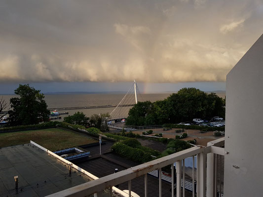 Sassnitz. Rügen-Hotel (Raulff), Blick aus meinem Zimmer 258