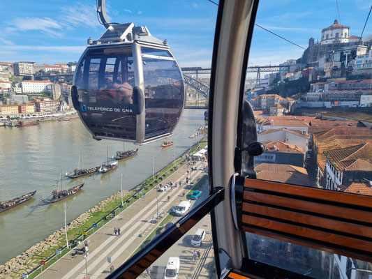 Mit der Cable Car in Nova de Gaia hinauf zur Ponte Luís I