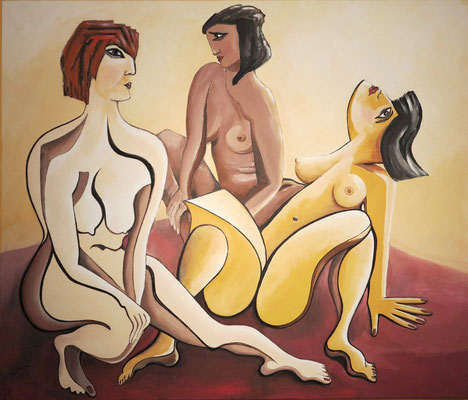 "Drei Grazien". Tempera auf Leinwand, 1992, 120 x 140 cm