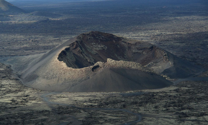 Volcán del Cuervo westlich von Masdache, Blick von der Montaña Negra