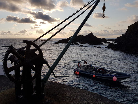 Unser Zodiac-Schlauchboot für die Überfahrt nach Corvo