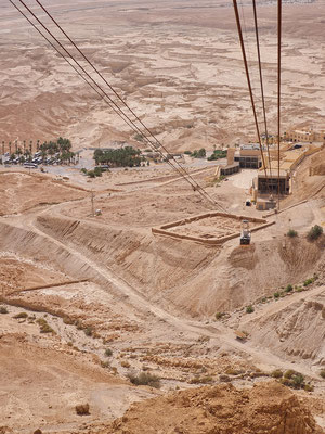 Blick von oben auf die  Talstation der Bergseilbahn