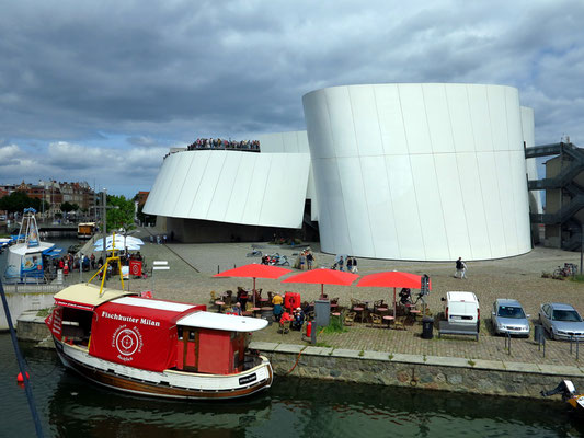 Blick vom Fritz Braugasthaus auf das Ozeaneum