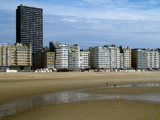 Ostende, Bebauung am Strand