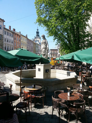 Biergarten an der Südostecke des Marktplatzes