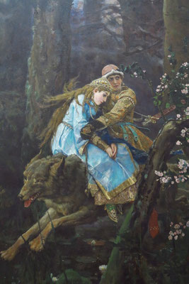 Viktor M. Vasnetzov (1848 - 1926): "Iwan Zarewitsch und der graue Wolf", (Iwan Zarewitsch ist ein russischer Märchenheld.)