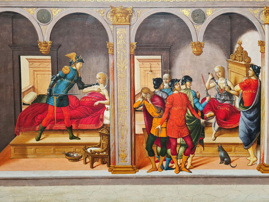 Biagio di Antonio Tucci (Florenz 1446-1516): Geschichte der Lukrezia (Detail)