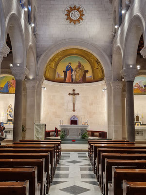 Nazareth, Josefskirche, 1914 geweiht, steht der Tradition nach an der Stelle, an der Josef sein Wohnhaus und seine Werkstatt hatte