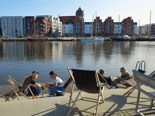 Blick über den Ryck auf Greifswald