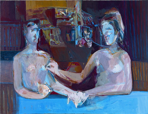 Die Schwestern - Mitte 115 x 150 Öl Lw. 2001