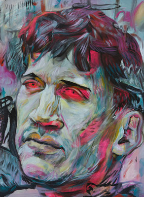 Robert Cage (the Legacy, Nr 185) --- acrylic and oil on panel --- 29,5 x 40,5 cm --- 2025