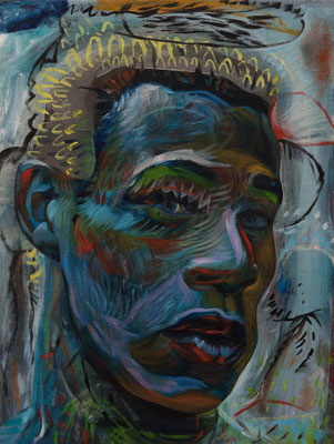 Ajani Bertin (the Legacy, Nr 188) --- acrylic and oil on panel --- 30,5 x 40,6 cm --- 2025