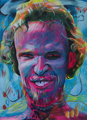 Hugo Pinkman (the Legacy, Nr 184) --- acrylic and oil on panel --- 29,6 x 40,5 cm --- 2025