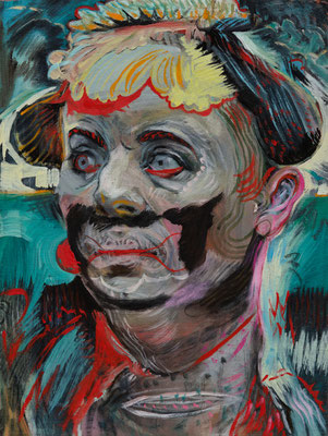 Christina Margiela (the Legacy, Nr 172) --- acrylic and oil on panel --- 30,5 x 40,6 cm --- 2024