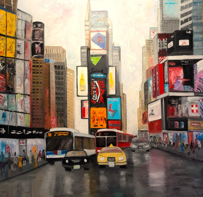 Les Néons dde la Ville (Huile 80x80)