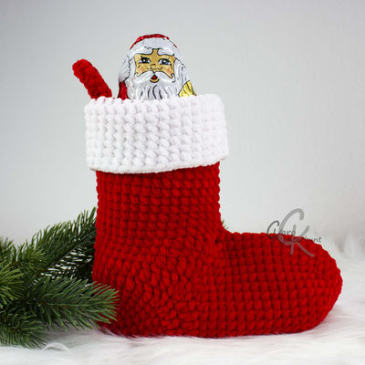 Weihnachtssocke häkeln - Häkelanleitung 