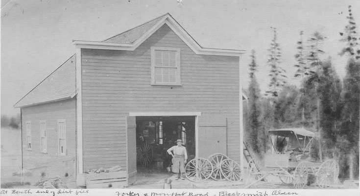 H.P. Olsen’s "Blacksmith Shop" in 1909