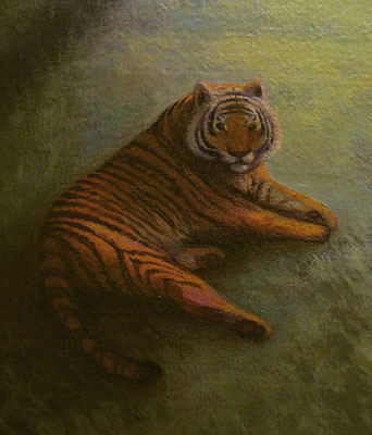 "Alpha Omega" - Oil on canvas  - Tamed Tiger, detail (in progress)