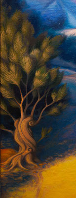 "The river of joy" - Feather tree detail 3 - Oil on canvas 61 x 50 cm 