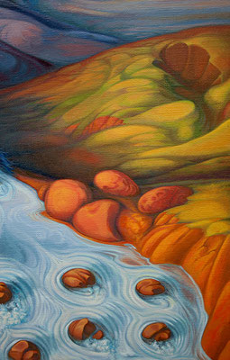 "La rivière de la joie" Détail 1 Peacock river