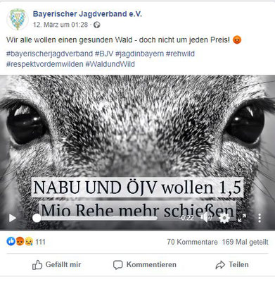 Der zweite Facebook-Post des BJVs